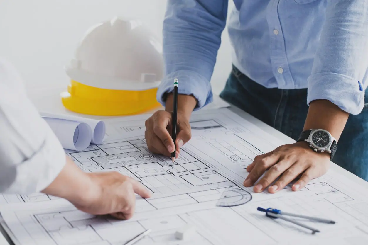 Architect providing interior design services in a modern office in New Orleans, LA